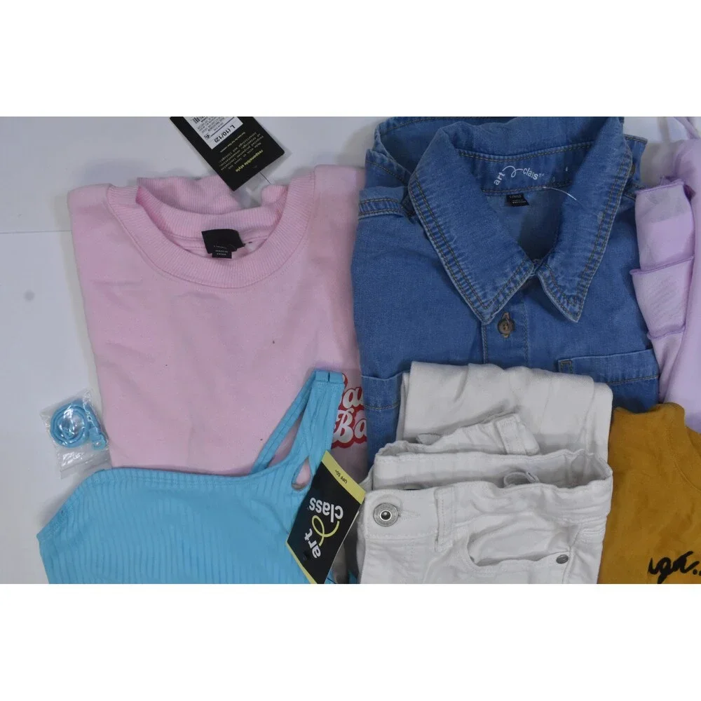 Art Class Bulk Lot Of 6 Girls Size Large 10/12 Mixed Season Tops Bottoms Dresses